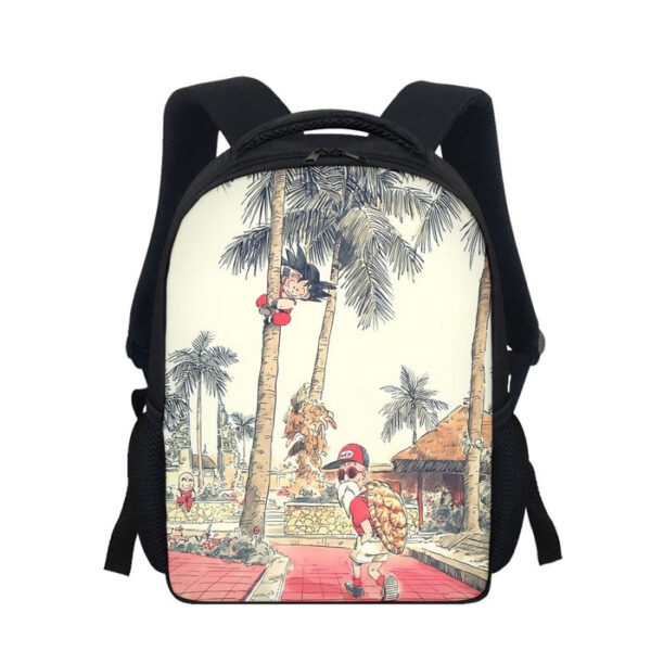 Palm Tree Cute Kid Goku Master Roshi Vintage Beige Backpack