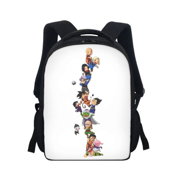 Dragon Ball Z Cute Adorable Chibi DBZ Characters White Backpack