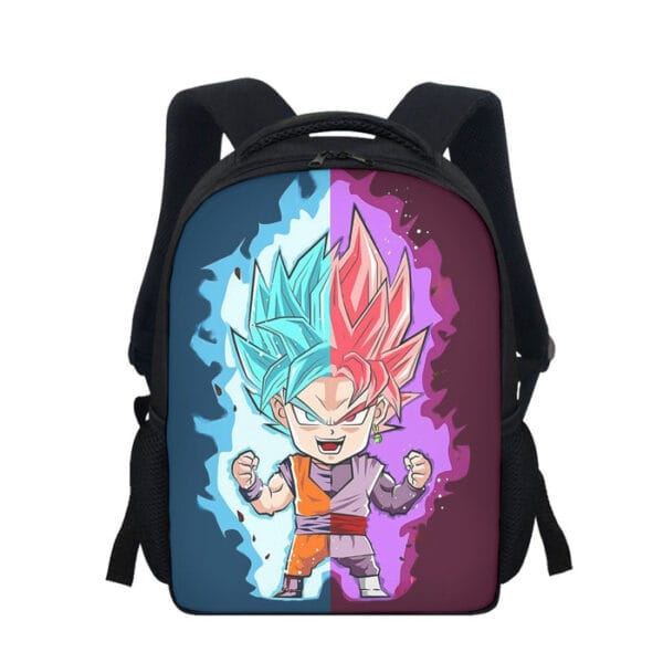 DBZ Goku Zamasu SSGSS God Blue Rose Super Saiyan Chibi Backpack