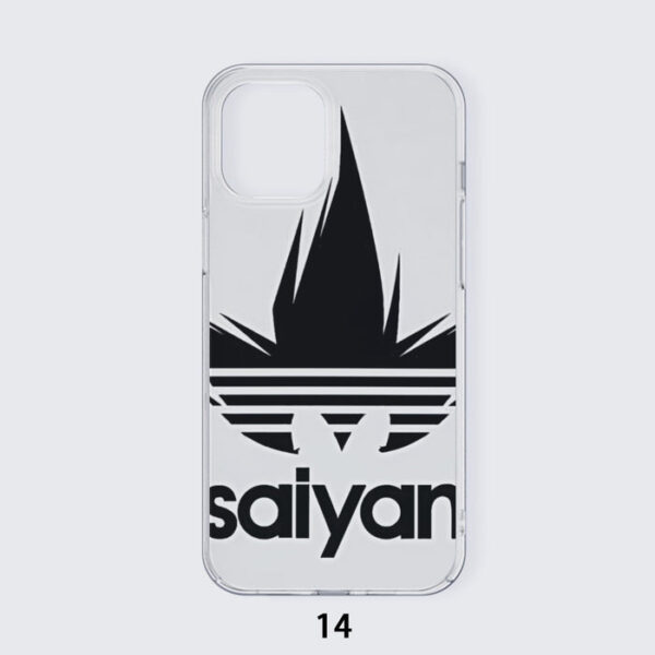 Dragon Ball Z Black Saiyan Adidas Parody Print Gray Iphone 14 Case