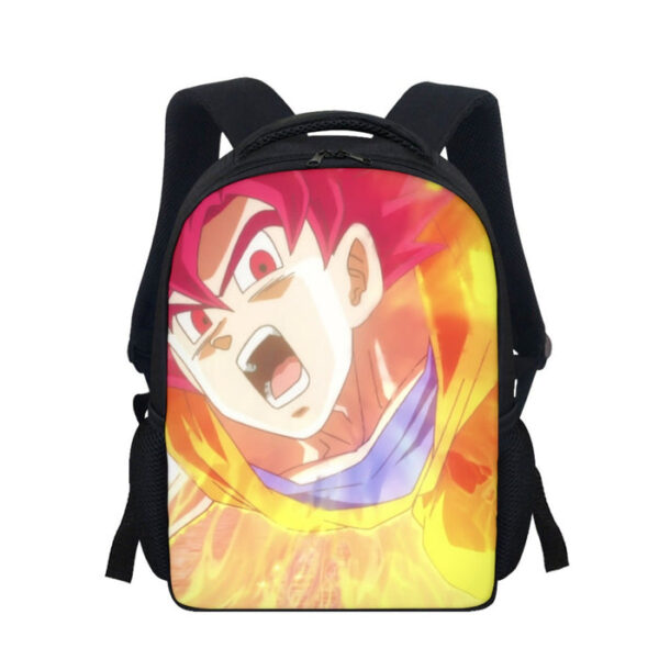 Dragon Ball Goku Super Saiyan Red God Face Portrait Print Backpack