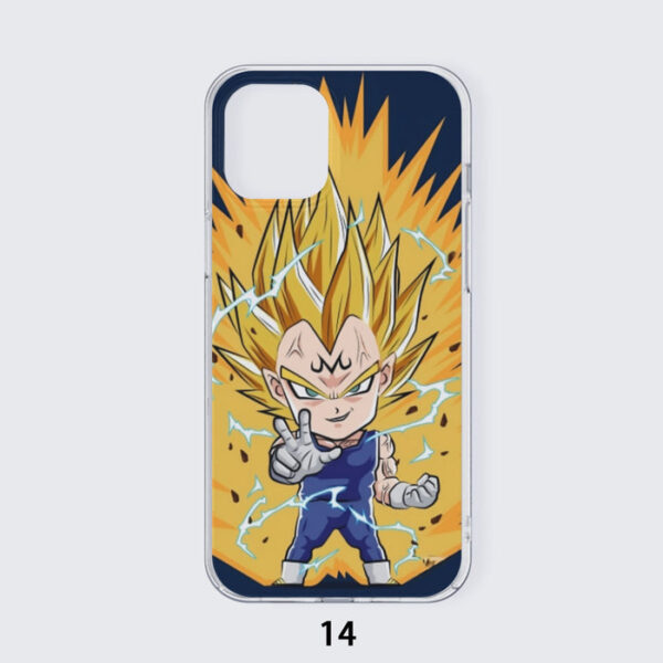 DBZ Majin Vegeta Super Saiyan Prince Power Aura Chibi Sketch Iphone 14 Case