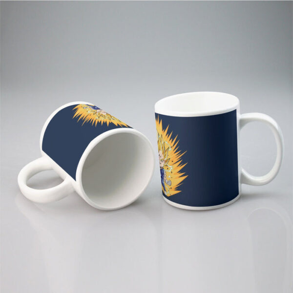 DBZ Majin Vegeta Super Saiyan Prince Power Aura Chibi Sketch Mug