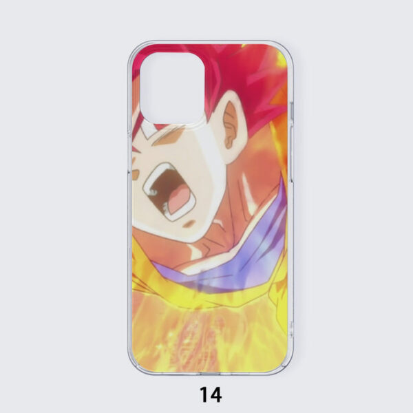 Dragon Ball Goku Super Saiyan Red God Face Portrait Print Iphone 14 Case