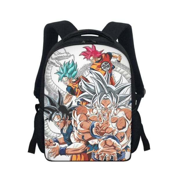 DBS Goku SSJ Transformations White God Blue Red Kaioken Ultra Instinct Backpack