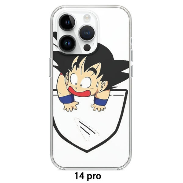 Smiling Goku On Pocket Of Dragon Ball Z Iphone 14 Case