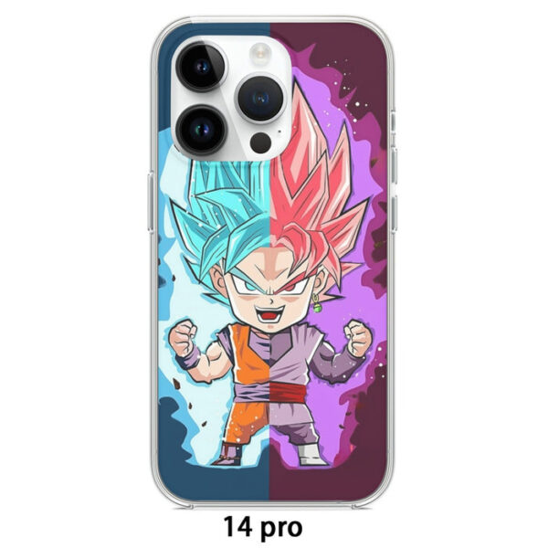 DBZ Goku Zamasu SSGSS God Blue Rose Super Saiyan Chibi Iphone 14 Case