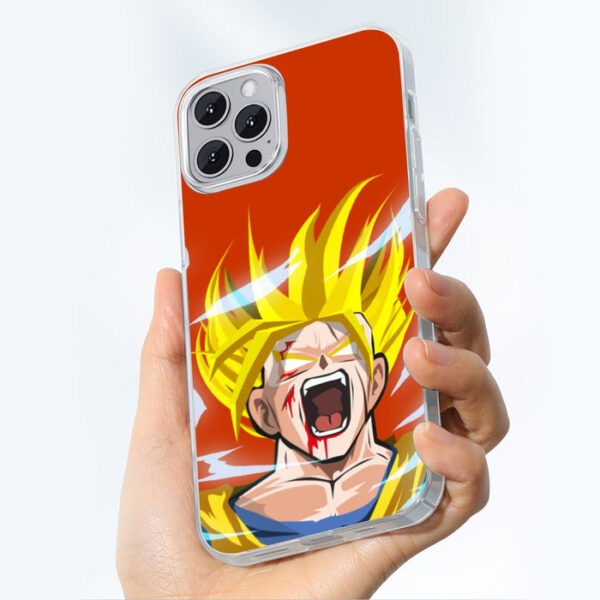 Dragon Ball Goku Super Saiyan Angry Scream Hand Drawing Design Iphone 14 Case