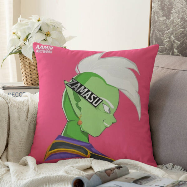 Dragon Ball Super Cool Grin Zamasu Potara Earring Pink Couch Pillowcase