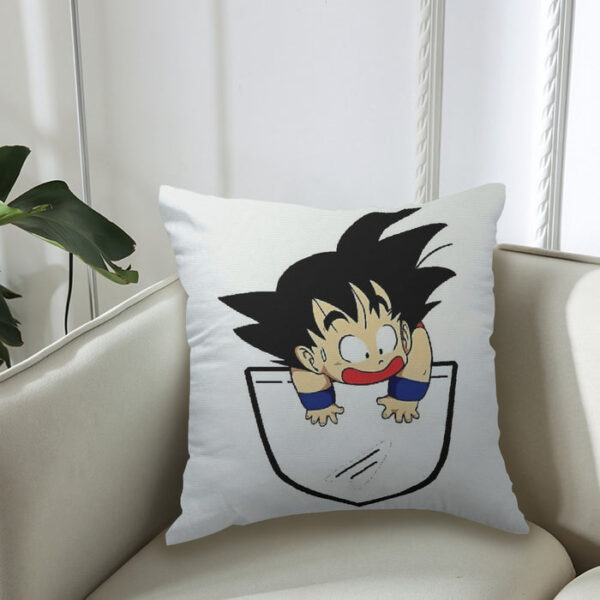 Smiling Goku On Pocket Of Dragon Ball Z Couch Pillowcase