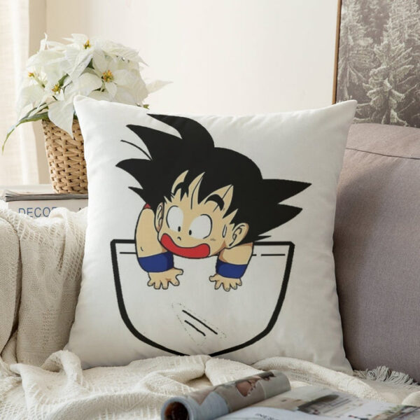 Smiling Goku On Pocket Of Dragon Ball Z Couch Pillowcase