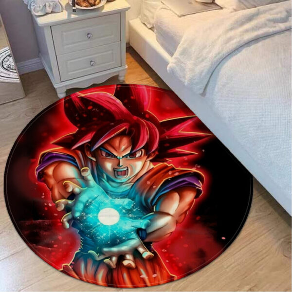 Awesome Red Hair Goku DBZ round mat