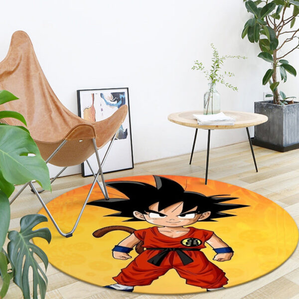 Cute Young Kid Goku Yellow Dragon Ball 3D round mat