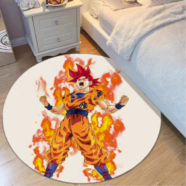 Awesome Goku Super Saiyan God Transformation DBZ round mat