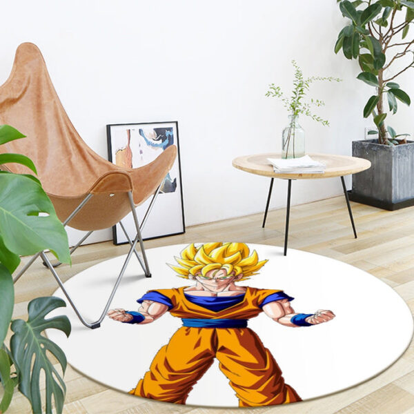 Goku Transformation Thunder Black Super Saiyan round mat