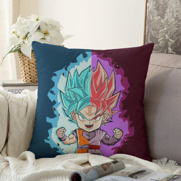 Dragon Ball Super Cute Chibi Blue Vegito Goku Rose Couch Pillowcase