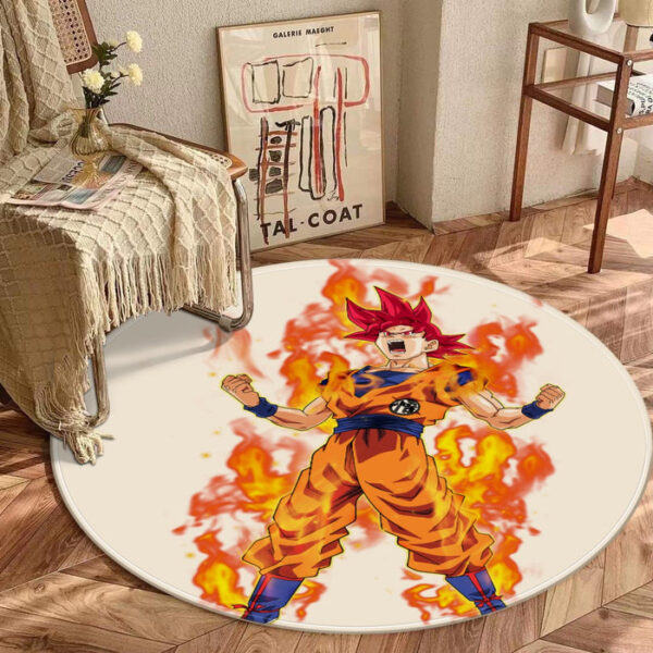 Awesome Goku Super Saiyan God Transformation DBZ round mat