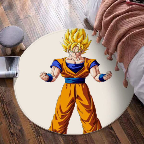 Goku Transformation Thunder Black Super Saiyan round mat