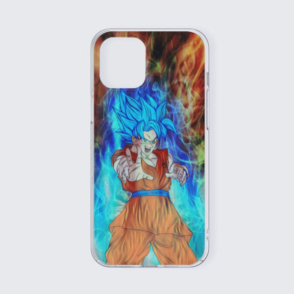 DBZ Goku Super Saiyan God Blue SSGSS Power Aura Fire Theme Design iPhone 13 Case