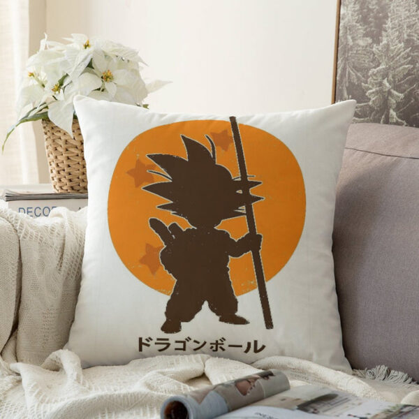 Dragon Ball Z Kid Goku Shadow Logo White Couch Pillowcase