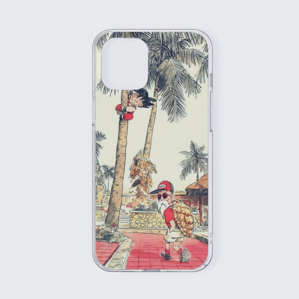 Palm Tree Cute Kid Goku Master Roshi Vintage Beige iPhone 13 Case