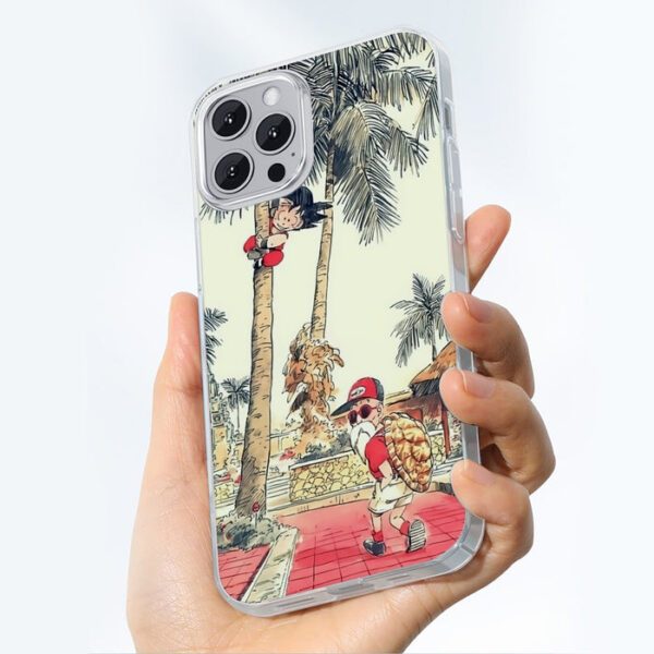 Palm Tree Cute Kid Goku Master Roshi Vintage Beige iPhone 13 Case