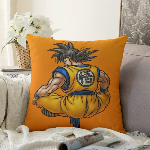 Goku Orange Background Couch Pillowcase