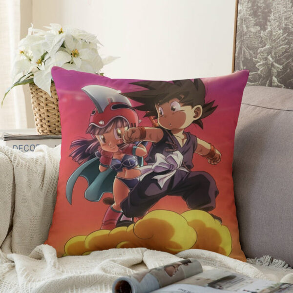 Kid Goku & Chichi Flying on Golden Cloud 3D Couch Pillowcase