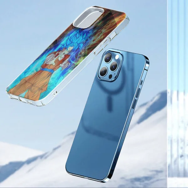 DBZ Goku Super Saiyan God Blue SSGSS Power Aura Fire Theme Design iPhone 13 Case