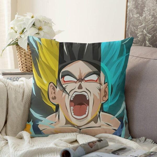 Dragon Ball Goku Super Saiyan Triple Blue God SSGSS Hand Drawing Style Couch Pillowcase