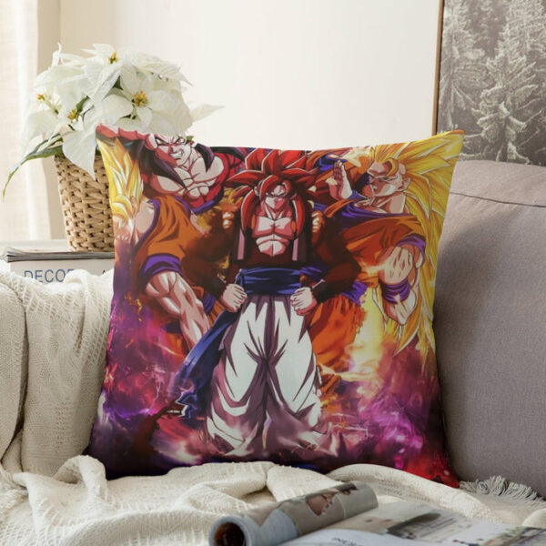 DBZ Gogeta Goku Vegeta Super Saiyan Powerful Lightning Thunder Design Couch Pillowcase