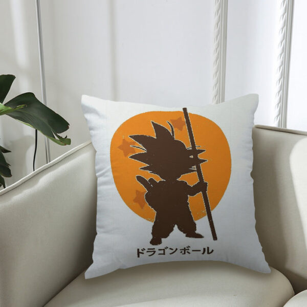 Dragon Ball Z Kid Goku Shadow Logo White Couch Pillowcase