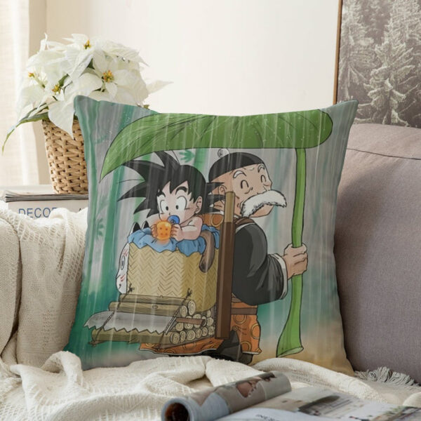 DBZ Kid Goku Super Saiyan Grandpa Gohan Cover Rain Cute Design Couch Pillowcase