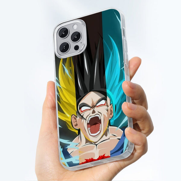 Dragon Ball Goku Super Saiyan Triple Blue God SSGSS Hand Drawing Style iPhone 13 Case