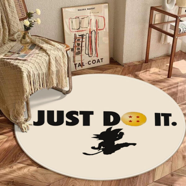 Just Do It Slogan Dragon Ball Kid Goku Dope Black round mat