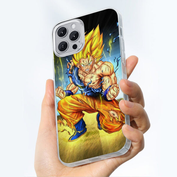 DBZ Goku Super Saiyan Thunder Power Damage Fight Cool Design iPhone 13 Case