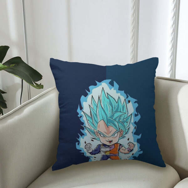 DBZ Goku Vegeta SSGSS God Blue Super Saiyan Chibi Sketch Couch Pillowcase