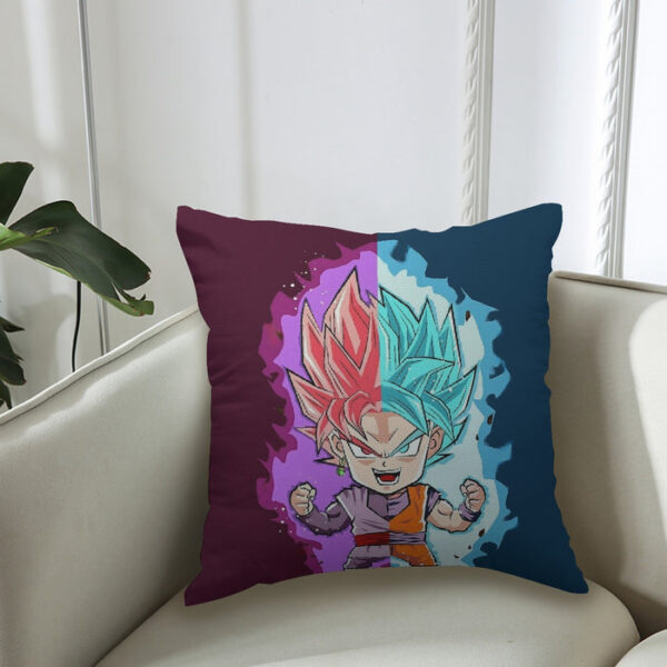 Dragon Ball Super Cute Chibi Blue Vegito Goku Rose Couch Pillowcase