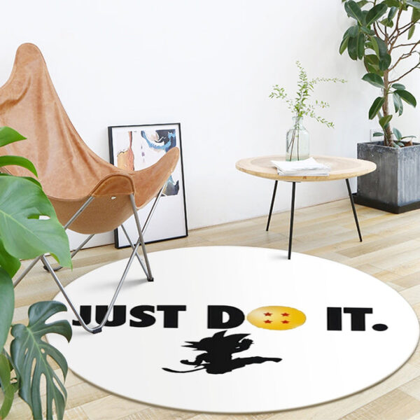 Just Do It Slogan Dragon Ball Kid Goku Dope Black round mat