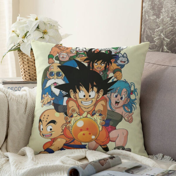 DBZ Kid Goku Master Roshi Bulma Krillin Chasing Dragon Ball Funny Couch Pillowcase