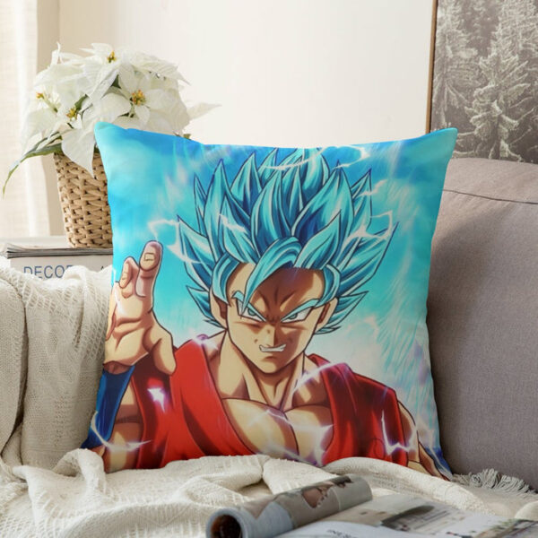 Dragon Ball Super Goku Blue Lightning SSGSS Design Couch Pillowcase