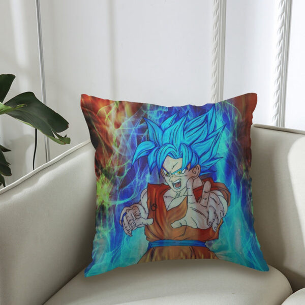 DBZ Goku Super Saiyan God Blue SSGSS Power Aura Fire Theme Design Couch Pillowcase