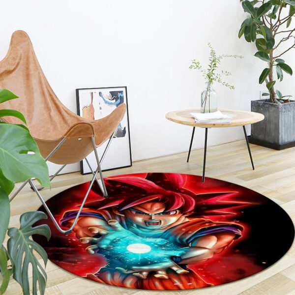 Awesome Red Hair Goku DBZ round mat