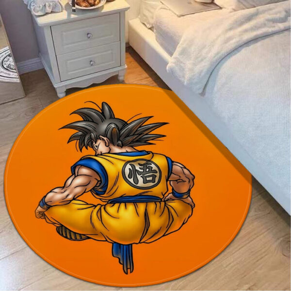 Goku Orange Background round mat