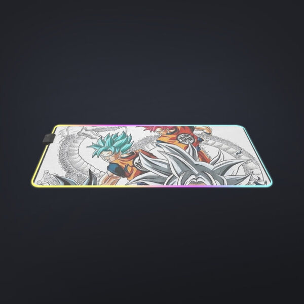 DBS Goku SSJ Transformations White God Blue Red Kaioken Ultra Instinct cool LED Mouse Pad