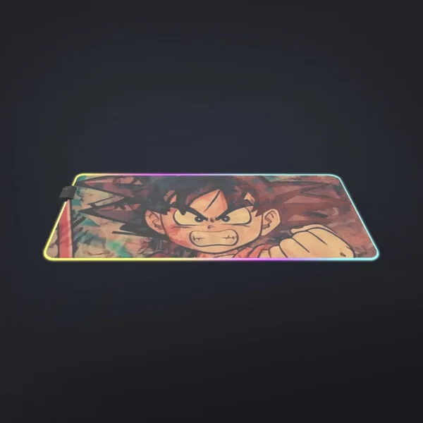 Kid Young Goku Vintage Tie Dye Painting Stylish DBZ 3D cool  LED Mouse Pad