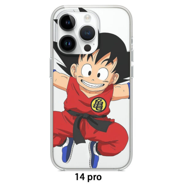 DBZ Jumping Kid Goku In His Training Suit iPhone 14 Case