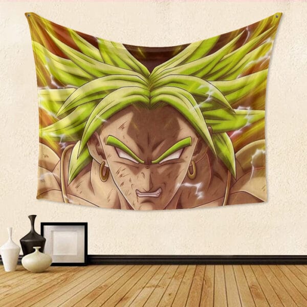 Dragon Ball Super Legendary Super Saiyan Broly White Eyes Custom Tapestry