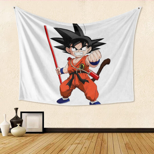 Kid Goku Fighting Dragon Ball Z Tapestry