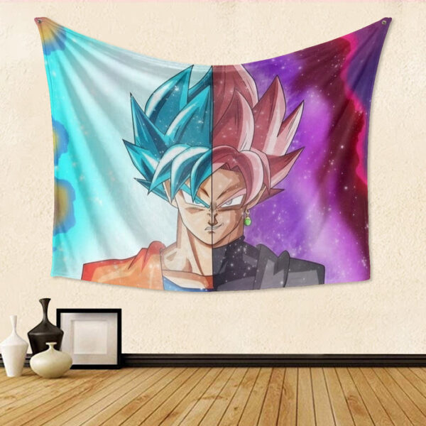 DBZ Goku SSGSS Black Rose Super Saiyan Portraits Dope Tapestry